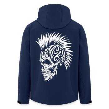 Punk Schädel mit Irokesenfrisur Tribal - Recycelte Männer Softshell-Jacke von Stanley/Stella - Navy - Hinten - AI Model Male 185 light (185cm)