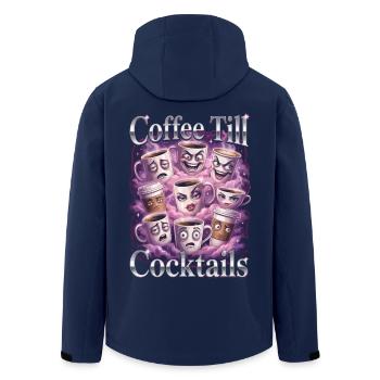 Coffee Till Cocktails Funny Cups - Recycelte Männer Softshell-Jacke von Stanley/Stella - Navy - Hinten - AI Model Male 185 light (185cm)