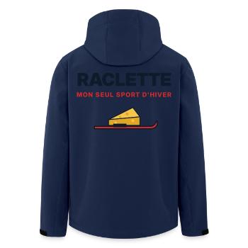 Raclette, meine einzige Wintersportart – Humor - Recycelte Männer Softshell-Jacke von Stanley/Stella - Navy - Hinten - AI Model Male 185 light (185cm)