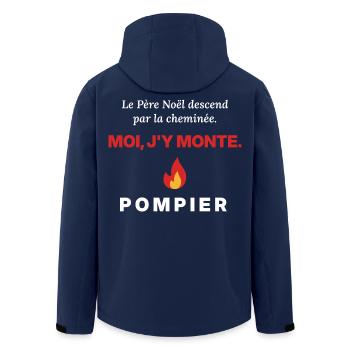 Feuerwehrmann – Weihnachtsmann kommt runter, ich gehe hoch - Recycelte Männer Softshell-Jacke von Stanley/Stella - Navy - Hinten - AI Model Male 185 light (185cm)