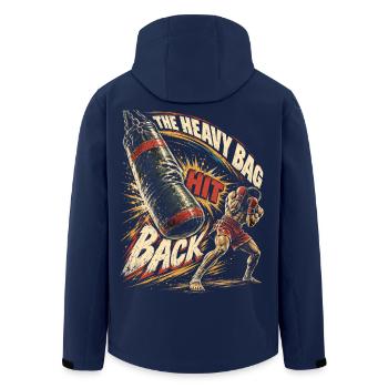 Muay Thai Thaiboxen The Heavy Bag Hit Back - Recycelte Männer Softshell-Jacke von Stanley/Stella - Navy - Hinten - AI Model Male 185 light (185cm)