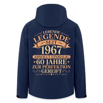 Jahrgang 1967 geboren 60. Geburtstag Geschenk - Recycelte Männer Softshell-Jacke von Stanley/Stella - Navy - Hinten - AI Model Male 185 light (185cm)