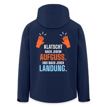 Klatscht nach jedem Aufguss und jeder Landung - Recycelte Männer Softshell-Jacke von Stanley/Stella - Navy - Hinten - AI Model Male 185 light (185cm)