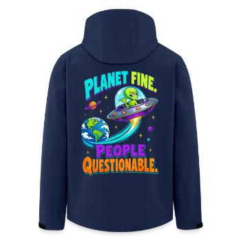  Planet Fine People Questionable Alien UFO Erde - Recycelte Männer Softshell-Jacke von Stanley/Stella - Navy - Hinten - AI Model Male 185 light (185cm)