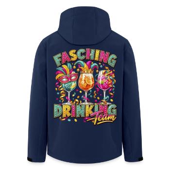 Fasching Drinking Team – Bunte Partygläser - Recycelte Männer Softshell-Jacke von Stanley/Stella - Navy - Hinten - AI Model Male 185 light (185cm)
