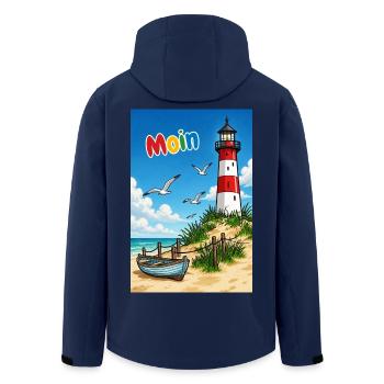 EG Moin Leuchtturm Urlaub Boot Meer Sand Maritim - Recycelte Männer Softshell-Jacke von Stanley/Stella - Navy - Hinten - AI Model Male 185 light (185cm)