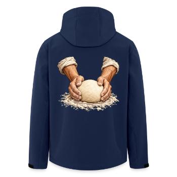 Spannung im Teig – Handwerkliches Brotbacken - Recycelte Männer Softshell-Jacke von Stanley/Stella - Navy - Hinten - AI Model Male 185 light (185cm)