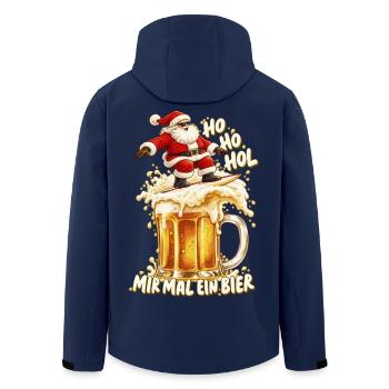 Ho Ho Hol mir mal ein Bier Surfender Weihnachtsman - Recycelte Männer Softshell-Jacke von Stanley/Stella - Navy - Hinten - AI Model Male 185 light (185cm)