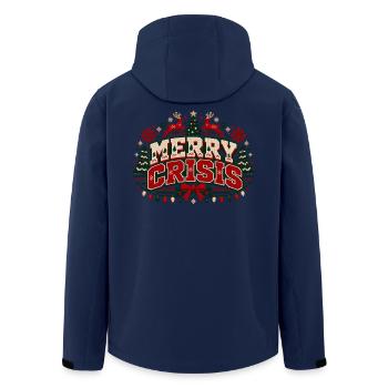 Merry Crisis – Ugly Christmas Sweater - Recycelte Männer Softshell-Jacke von Stanley/Stella - Navy - Hinten - AI Model Male 185 light (185cm)