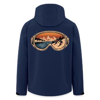 Goggles Mountain Retro Alpinski - Recycelte Männer Softshell-Jacke von Stanley/Stella - Navy - Hinten - AI Model Male 185 light (185cm)