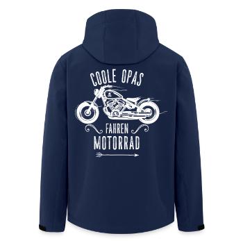 Coole Opas Fahren Motorrad Biker Opa Spruch - Recycelte Männer Softshell-Jacke von Stanley/Stella - Navy - Hinten - AI Model Male 185 light (185cm)