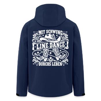Line Dance Lebensfreude - Recycelte Männer Softshell-Jacke von Stanley/Stella - Navy - Hinten - AI Model Male 185 light (185cm)