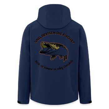 Angler Spruch  - Recycelte Männer Softshell-Jacke von Stanley/Stella - Navy - Hinten - AI Model Male 185 light (185cm)