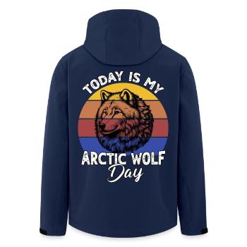 Polarwolf Arctic Wolf - Recycelte Männer Softshell-Jacke von Stanley/Stella - Navy - Hinten - AI Model Male 185 light (185cm)