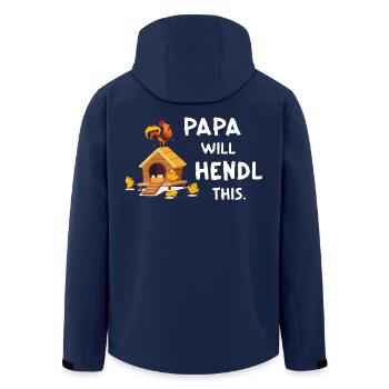 Papa Will Hendl This - Recycelte Männer Softshell-Jacke von Stanley/Stella - Navy - Hinten - AI Model Male 185 light (185cm)