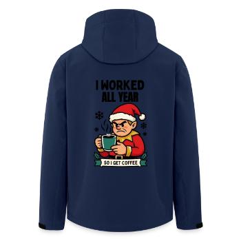 Grumpy Elf Kaffee-Realität - Recycelte Männer Softshell-Jacke von Stanley/Stella - Navy - Hinten - AI Model Male 185 light (185cm)