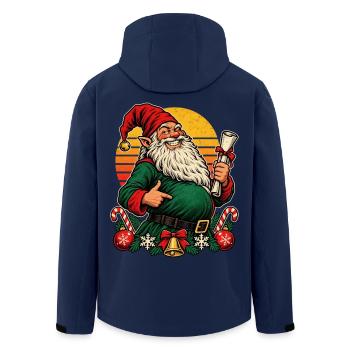 Christmas-Wichtel werdende Mama Retro - Recycelte Männer Softshell-Jacke von Stanley/Stella - Navy - Hinten - AI Model Male 185 light (185cm)