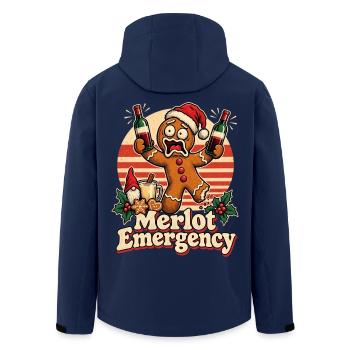 Christmas Lebkuchenmann Merlot Emergency - Recycelte Männer Softshell-Jacke von Stanley/Stella - Navy - Hinten - AI Model Male 185 light (185cm)