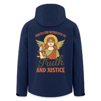 Forensic Nurse Practitioner TRuht & Justice - Recycelte Männer Softshell-Jacke von Stanley/Stella - Navy - Hinten - AI Model Male 185 light (185cm)
