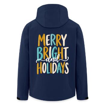 Merry Bright Holidays Weihnachten Retro - Recycelte Männer Softshell-Jacke von Stanley/Stella - Navy - Hinten - AI Model Male 185 light (185cm)