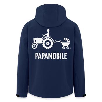 Popemobile (Traktor & Kinderwagen / Weiß) - Recycelte Männer Softshell-Jacke von Stanley/Stella - Navy - Hinten - AI Model Male 185 light (185cm)