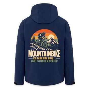 Mountainbike Ich fahr nur kurz - Recycelte Männer Softshell-Jacke von Stanley/Stella - Navy - Hinten - AI Model Male 185 light (185cm)