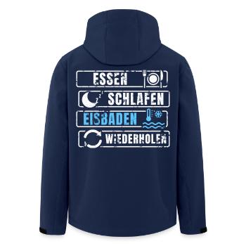 Essen Schlafen Eisbaden Wiederholen - Recycelte Männer Softshell-Jacke von Stanley/Stella - Navy - Hinten - AI Model Male 185 light (185cm)