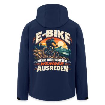 E-Bike Mehr Höhenmeter - Recycelte Männer Softshell-Jacke von Stanley/Stella - Navy - Hinten - AI Model Male 185 light (185cm)
