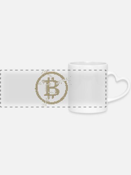 Bitcoin - Panoramatasse mit Herzhenkel - Weiß