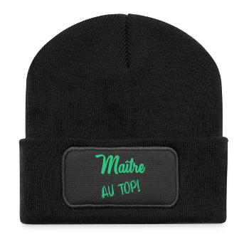 MEISTER - Recycelte Patch Beanie - Schwarz - Vorne