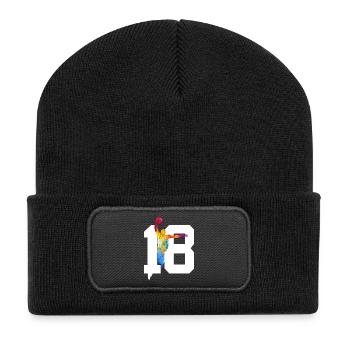 NUMBER 18 BASKETBALL 18TH BIRTHDAY - Recycled Patch Beanie - black - Front