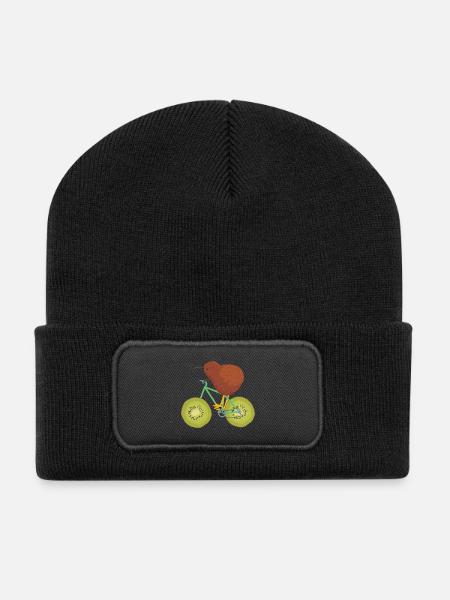 Neugieriger Kiwivogel Neuseeland - Recycelte Patch Beanie - Schwarz