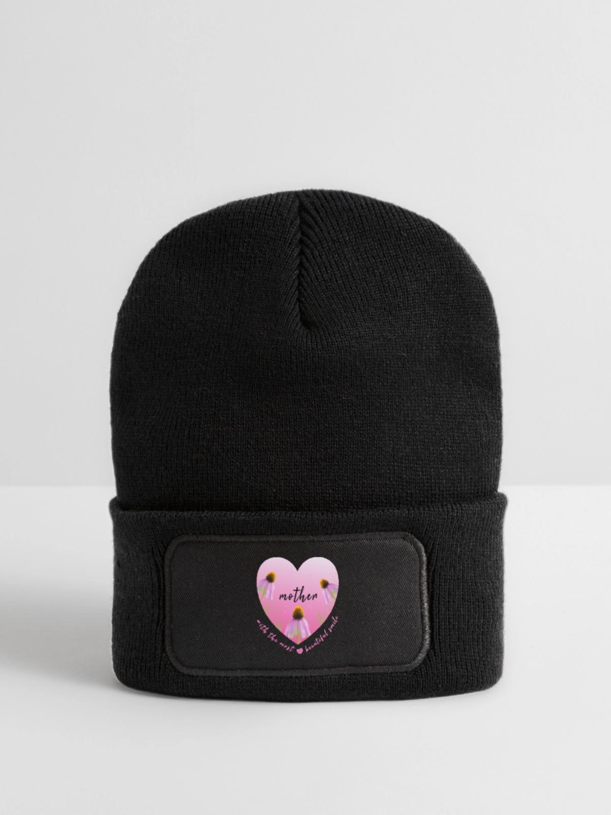 mother - Recycelte Patch Beanie - Schwarz - Vorne