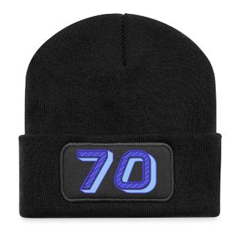 70. 70 ANS. 70e ANNIVERSAIRE. ANNIVERSAIRE 70 ANS. - Beanie recyclé à patch - noir - Devant