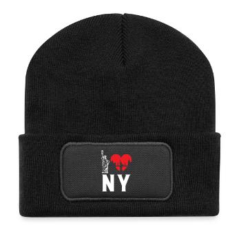 I Love NY New York - Recycelte Patch Beanie - Schwarz - Vorne