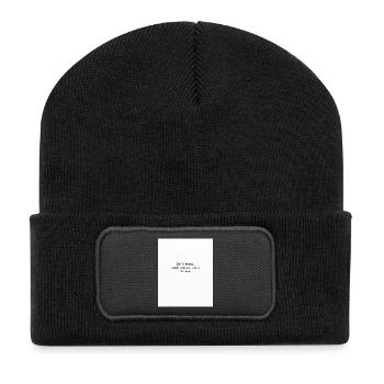 Think stupid - Recycelte Patch Beanie - Schwarz - Vorne