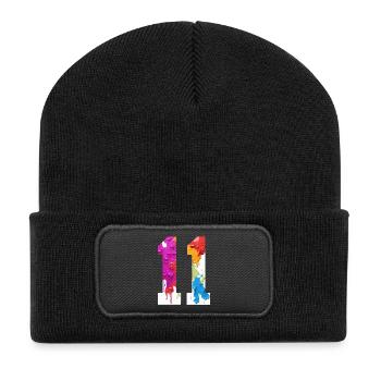 COLORED NUMBER 11 COLORFUL 11TH BIRTHDAY - Recycled Patch Beanie - black - Front