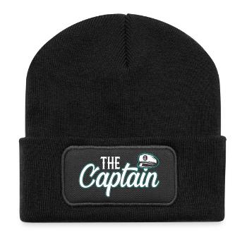 Der Captain - Recycelte Patch Beanie - Schwarz - Vorne