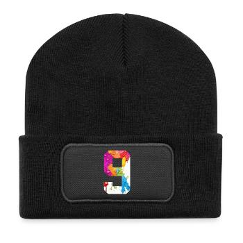 NUMÉRO COLORÉ 9 COLORÉ 9E ANNIVERSAIRE - Beanie recyclé à patch - noir - Devant