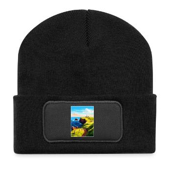 St Abbs Head Schottland Uk Vintage Reiseposter WPA - Recycelte Patch Beanie - Schwarz - Vorne