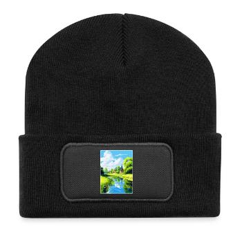 Spreewald Allemagne Affiche de voyage vintage souvenir - Beanie recyclé à patch - noir - Devant