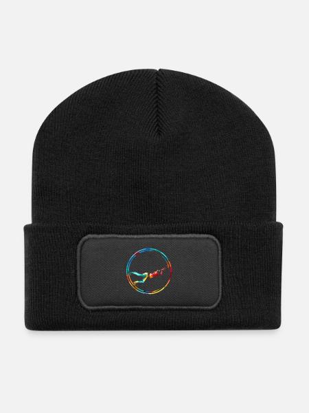 Mutige Rhönrad Turnerin Meisterschaft - Recycelte Patch Beanie - Schwarz