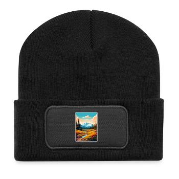 Mount Washington, New Hampshire Reiseposter - Recycelte Patch Beanie - Schwarz - Vorne