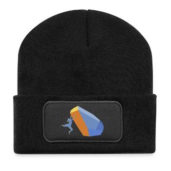Bouldern - Recycelte Patch Beanie - Schwarz - Vorne