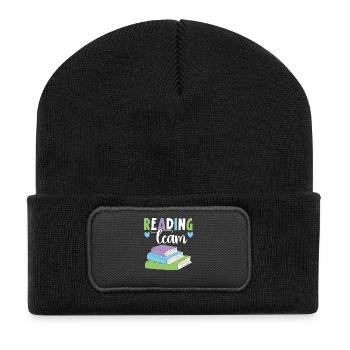 Lesen oder nicht lesen - eine dumme Frage - Recycelte Patch Beanie - Schwarz - Vorne