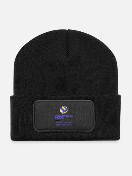 Volleyball Coach Definition - Recycelte Patch Beanie - Schwarz
