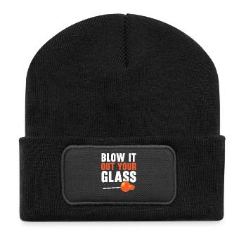 Blase es aus deinem Glas Blasrohr Gaffer Glasbläse - Recycelte Patch Beanie - Schwarz - Vorne
