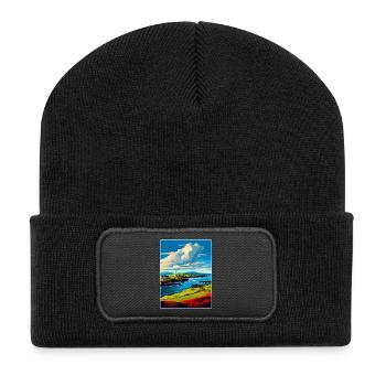 Isle Of Islay Schottland Vereinigtes Königreich Reiseposter Souvenir - Recycelte Patch Beanie - Schwarz - Vorne