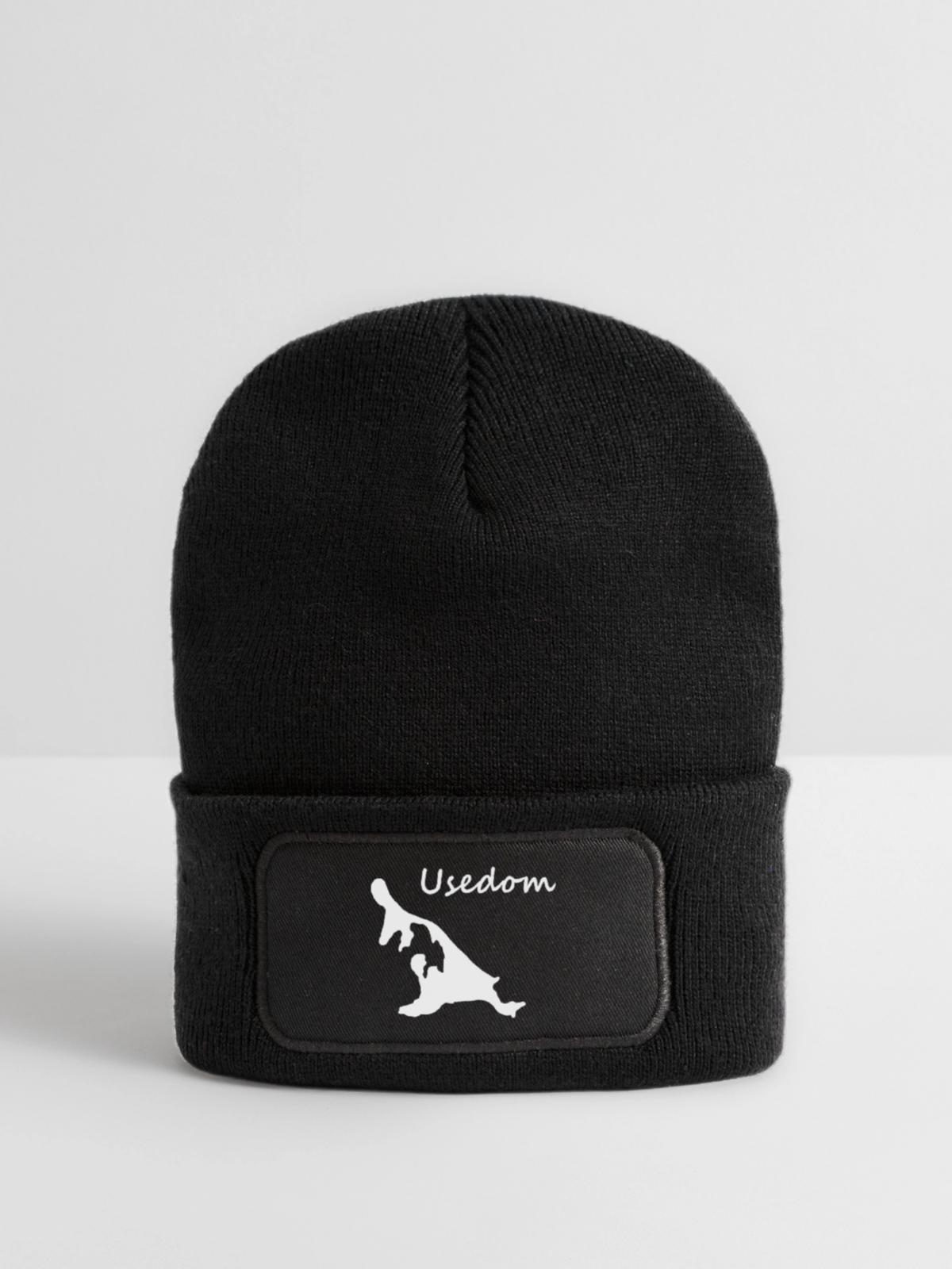 Usedom - Recycelte Patch Beanie - Schwarz - Vorne