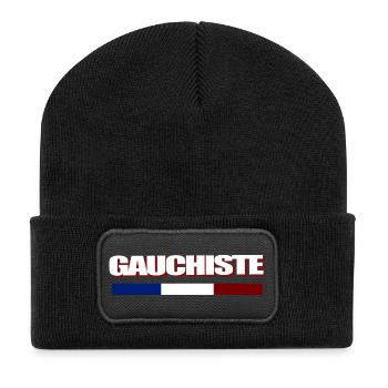 Gauchiste - Beanie recyclé à patch - noir - Devant